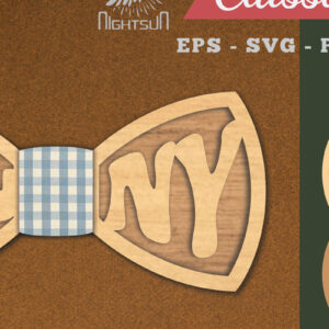 Intra απο ξύλο plywood  Χρώμα wenge 3mm-4mm πάχος - Αστεία παπιγιόν κοπής με λέιζερ Δίασταση 20x20 cm INTRAFABR-118355256