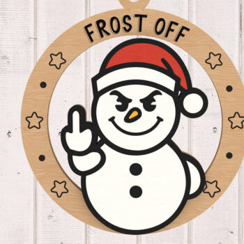 Intra απο ξύλο plywood  Χρώμα wenge 3mm-4mm πάχος - Αστεία χριστουγεννιάτικη δέσμη με μεσαίο δάχτυλο Δίασταση 30x20 cm INTRAFABR-32854052 - Image 6