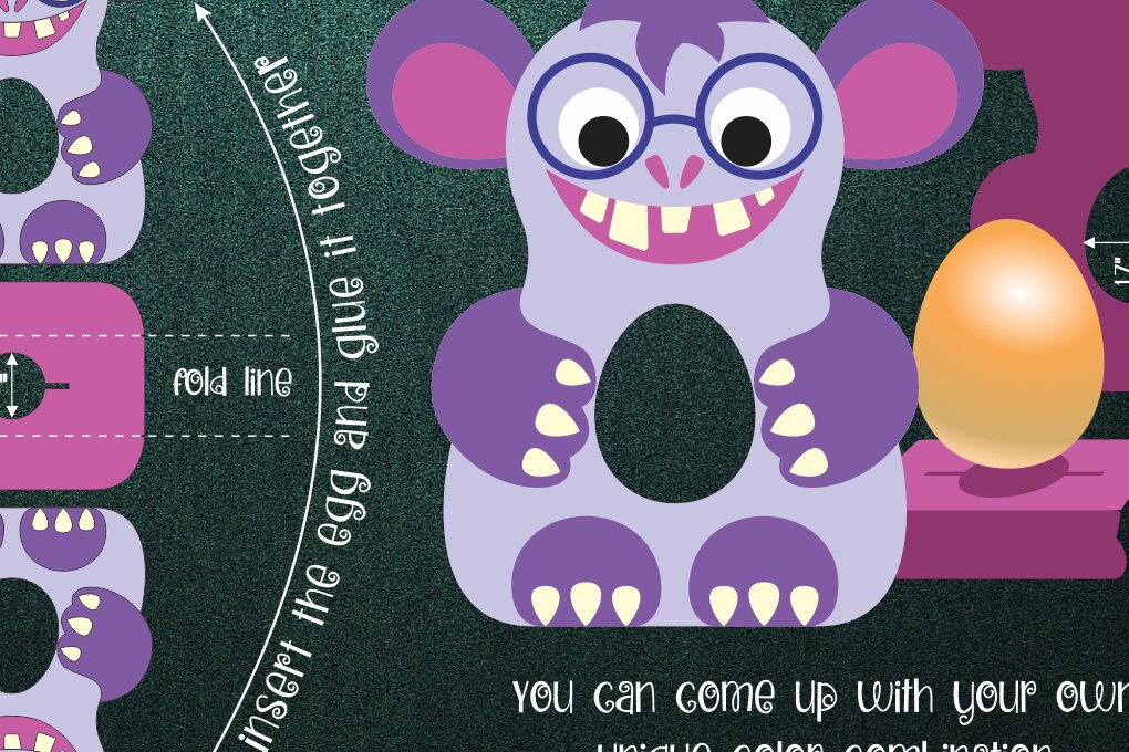 Intra απο ξύλο plywood  Χρώμα wenge 3mm-4mm πάχος - Αστεία αυγοθήκη σοκολάτας Monster Δίασταση 15x15 cm INTRAFABR-116457296