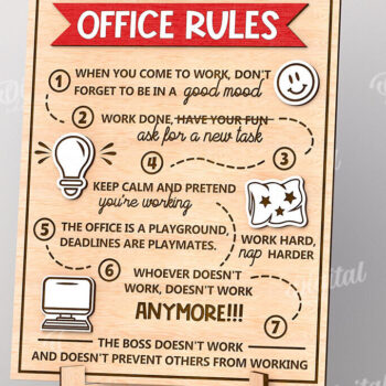 Intra απο ξύλο plywood Χρώμα wenge 3mm-4mm πάχος - Αστεία κανόνες γραφείου Κοπή πλάκας με λέιζερ Δίασταση 30x20 cm INTRAFABR-70088596 - Image 1