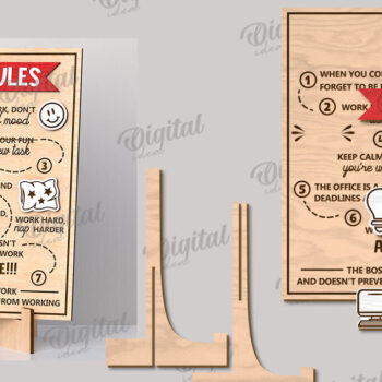 Intra απο ξύλο plywood Χρώμα wenge 3mm-4mm πάχος - Αστεία κανόνες γραφείου Κοπή πλάκας με λέιζερ Δίασταση 30x20 cm INTRAFABR-70088596 - Image 2