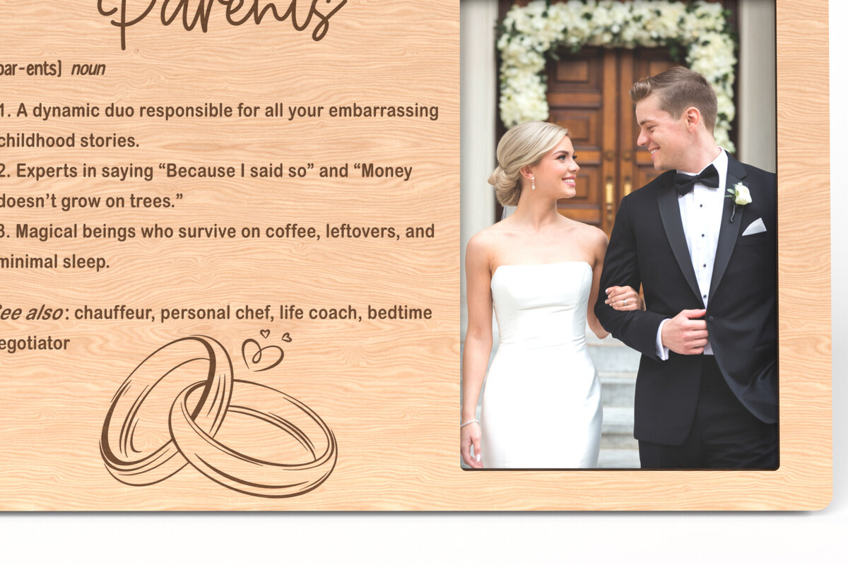 Intra απο ξύλο plywood  Χρώμα wenge 3mm-4mm πάχος - Κορνίζα φωτογραφιών με ορισμό αστείων γονέων Δίασταση 20x25 cm INTRAFABR-70089055