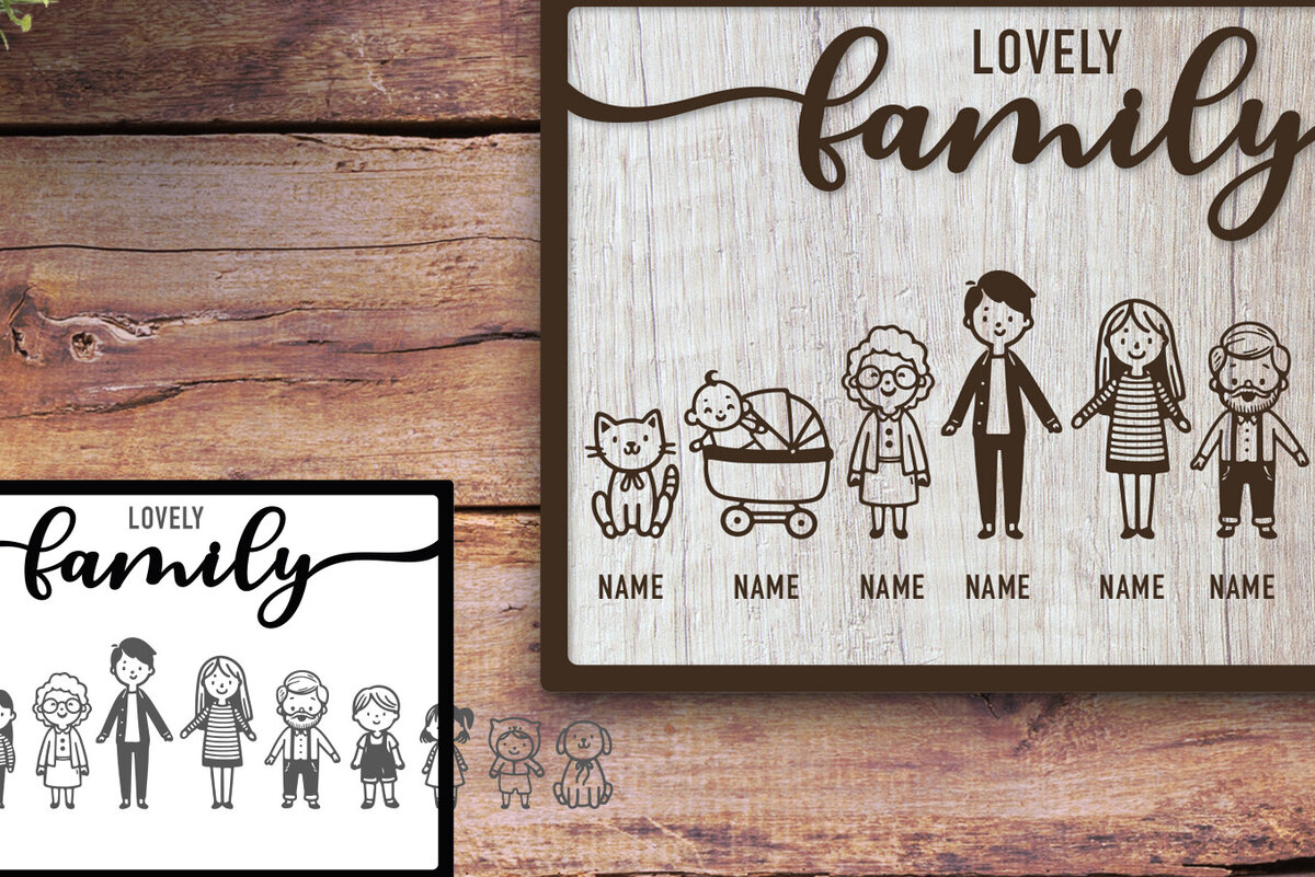 Intra απο ξύλο plywood  Χρώμα wenge 3mm-4mm πάχος - Αστεία εξατομικευμένη οικογενειακή περι Δίασταση 30x20 cm INTRAFABR-71255892