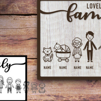 Intra απο ξύλο plywood  Χρώμα wenge 3mm-4mm πάχος - Αστεία εξατομικευμένη οικογενειακή περι Δίασταση 30x20 cm INTRAFABR-71255892 - Image 3