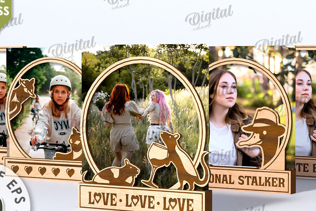 Intra απο ξύλο plywood  Χρώμα wenge 3mm-4mm πάχος - Αστείες κορνίζες φωτογραφιών Πακέτο κοπής με λέιζερ Δίασταση 20x25 cm INTRAFABR-70088879