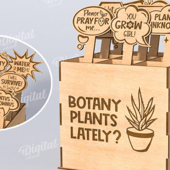 Intra απο ξύλο plywood  Χρώμα wenge 3mm-4mm πάχος - Αστεία φυτά μαρκαδόροι με κουτί Δίασταση 30x20 cm INTRAFABR-70091073 - Image 10