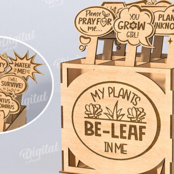 Intra απο ξύλο plywood  Χρώμα wenge 3mm-4mm πάχος - Αστεία φυτά μαρκαδόροι με κουτί Δίασταση 30x20 cm INTRAFABR-70091073 - Image 12