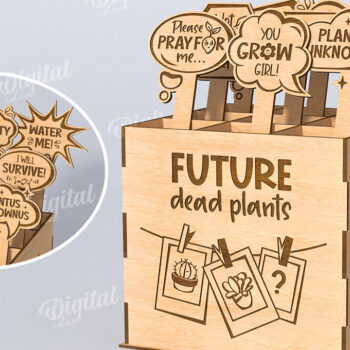 Intra απο ξύλο plywood  Χρώμα wenge 3mm-4mm πάχος - Αστεία φυτά μαρκαδόροι με κουτί Δίασταση 30x20 cm INTRAFABR-70091073 - Image 13