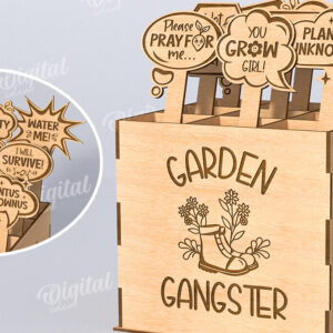 Intra απο ξύλο plywood  Χρώμα wenge 3mm-4mm πάχος - Αστεία φυτά μαρκαδόροι με κουτί Δίασταση 30x20 cm INTRAFABR-70091230