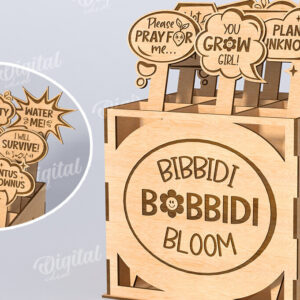 Intra απο ξύλο plywood  Χρώμα wenge 3mm-4mm πάχος - Αστεία φυτά μαρκαδόροι με κουτί Δίασταση 30x20 cm INTRAFABR-70091319