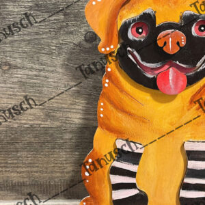 Intra απο ξύλο plywood  Χρώμα wenge 3mm-4mm πάχος - Αστεία Pug Standing Decor Δίασταση 6x6 cm INTRAFABR-64395547