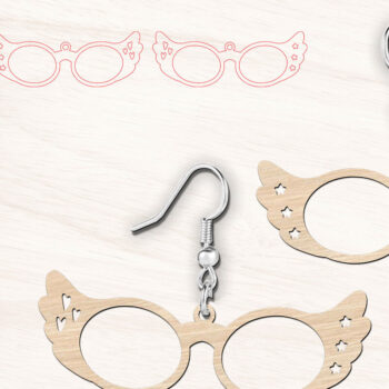 Intra απο ξύλο plywood  Χρώμα wenge 3mm-4mm πάχος - Αστεία ρετρό γυαλιά πατριωτικά σκουλαρίκια Δίασταση 900x900 cm INTRAFABR-75259197 - Image 2