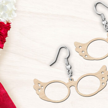 Intra απο ξύλο plywood  Χρώμα wenge 3mm-4mm πάχος - Αστεία ρετρό γυαλιά πατριωτικά σκουλαρίκια Δίασταση 900x900 cm INTRAFABR-75259197 - Image 4