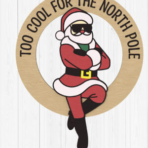 Intra απο ξύλο plywood  Χρώμα wenge 3mm-4mm πάχος - Αστείο χριστουγεννιάτικο στολίδι του Άγιου Βασίλη Δίασταση 6x6 cm INTRAFABR-64955845