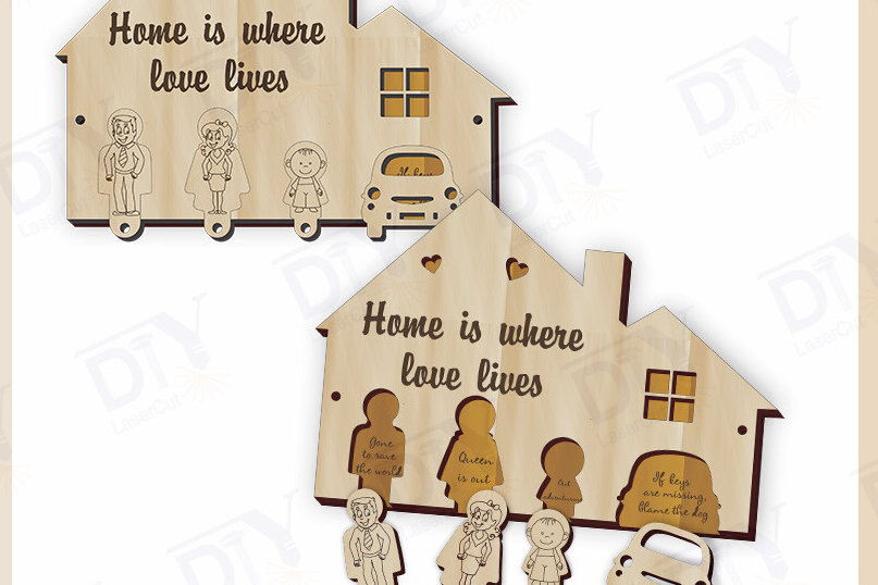 Intra απο ξύλο plywood  Χρώμα wenge 3mm-4mm πάχος - Funny Saying Κλειδαριά 4 πλήκτρων Δίασταση 4x4 cm INTRAFABR-83086689