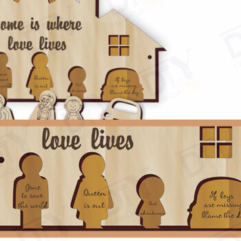 Intra απο ξύλο plywood  Χρώμα wenge 3mm-4mm πάχος - Funny Saying Κλειδαριά 4 πλήκτρων Δίασταση 4x4 cm INTRAFABR-83086689 - Image 2