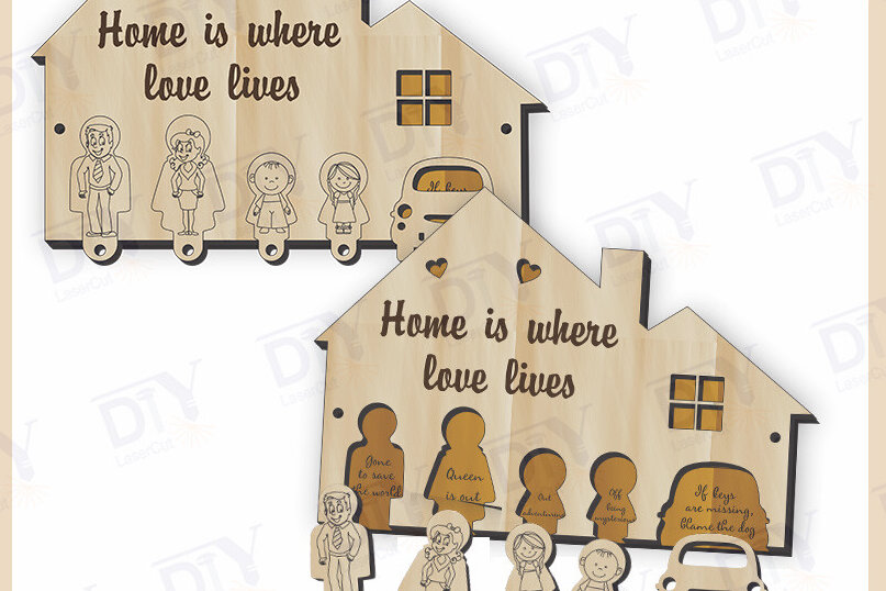 Intra απο ξύλο plywood  Χρώμα wenge 3mm-4mm πάχος - Funny Saying Κλειδιά 5 πλήκτρων Δίασταση 4x4 cm INTRAFABR-109132125