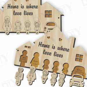 Intra απο ξύλο plywood  Χρώμα wenge 3mm-4mm πάχος - Αστεία ρητό κλειδοθήκη 6 πλήκτρων Δίασταση 4x4 cm INTRAFABR-109788972