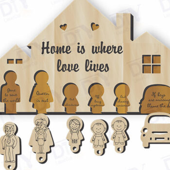 Intra απο ξύλο plywood  Χρώμα wenge 3mm-4mm πάχος - Αστεία ρητό κλειδοθήκη 6 πλήκτρων Δίασταση 4x4 cm INTRAFABR-109788972 - Image 3