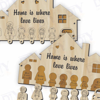 Intra απο ξύλο plywood  Χρώμα wenge 3mm-4mm πάχος - Αστεία ρητό κλειδοθήκη 7 πλήκτρων Δίασταση 4x4 cm INTRAFABR-108713791 - Image 1