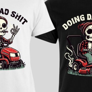 Intra απο ξύλο plywood  Χρώμα wenge 3mm-4mm πάχος - Funny Skeleton Dad Mowing | Μπαμπάς Ζωή Δίασταση 20x20 cm INTRAFABR-40222544 - Image 3