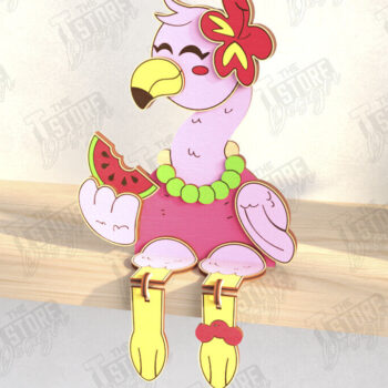 Intra απο ξύλο plywood  Χρώμα wenge 3mm-4mm πάχος - Funny Tourist Flamingo | CNC Δίασταση 20x20 cm INTRAFABR-67760397 - Image 1