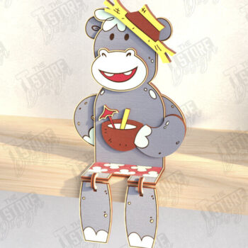 Intra απο ξύλο plywood  Χρώμα wenge 3mm-4mm πάχος - Αστεία τουριστική περιιπποπόταμου | CNC Δίασταση 20x20 cm INTRAFABR-67760415 - Image 1