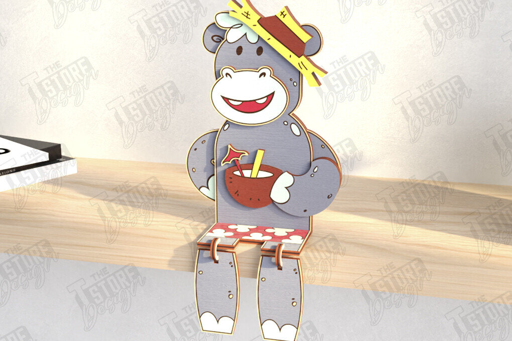 Intra απο ξύλο plywood  Χρώμα wenge 3mm-4mm πάχος - Αστεία τουριστική περιιπποπόταμου | CNC Δίασταση 20x20 cm INTRAFABR-67760415