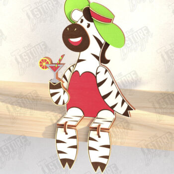 Intra απο ξύλο plywood  Χρώμα wenge 3mm-4mm πάχος - Funny Tourist Zebra | CNC Δίασταση 20x20 cm INTRAFABR-67601624 - Image 1