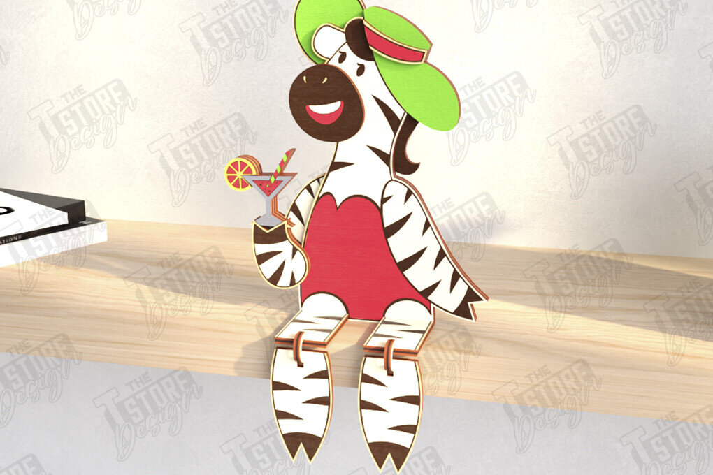 Intra απο ξύλο plywood  Χρώμα wenge 3mm-4mm πάχος - Funny Tourist Zebra | CNC Δίασταση 20x20 cm INTRAFABR-67601624