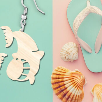 Intra απο ξύλο plywood  Χρώμα wenge 3mm-4mm πάχος - Αστεία φάλαινα καλοκαιρινά σκουλαρίκια Δίασταση 900x900 cm INTRAFABR-123674453 - Image 1