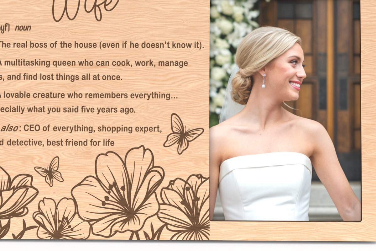 Intra απο ξύλο plywood  Χρώμα wenge 3mm-4mm πάχος - Funny Wife Definition Κορνίζα Δίασταση 20x25 cm INTRAFABR-104736232