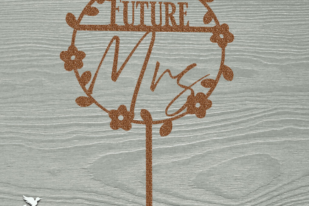 Intra απο ξύλο plywood  Χρώμα wenge 3mm-4mm πάχος - κοπής Future Bride Cake Topper Δίασταση 20x20 cm INTRAFABR-122154410