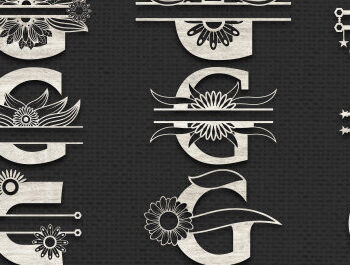 Intra απο ξύλο plywood  Χρώμα wenge 3mm-4mm πάχος - Κοπή χαρτιού μονόγραμμα γραμμάτων G Alphabet Δίασταση 30x20 cm INTRAFABR-122038794 - Image 1