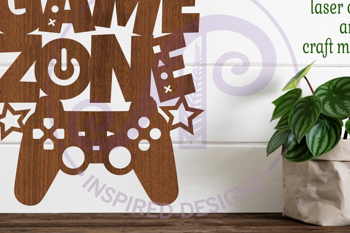 Intra απο ξύλο plywood  Χρώμα wenge 3mm-4mm πάχος - κοπής λέιζερ Sign Zone Game Δίασταση 30x20 cm INTRAFABR-118691579
