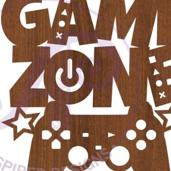 Intra απο ξύλο plywood Χρώμα wenge 3mm-4mm πάχος - κοπής λέιζερ Sign Zone Game Δίασταση 30x20 cm INTRAFABR-118691579 - Image 3