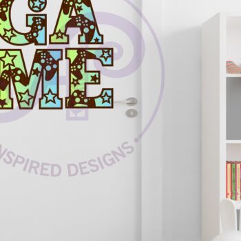 Intra απο ξύλο plywood  Χρώμα wenge 3mm-4mm πάχος - Gamer σετ αλφαβήτου. 2 γράμματα επιπέδωνx61 Δίασταση 30x20 cm INTRAFABR-125236932 - Image 3