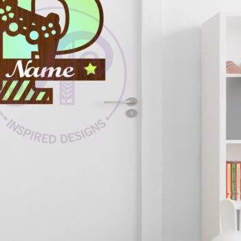 Intra απο ξύλο plywood  Χρώμα wenge 3mm-4mm πάχος - Μονόγραμμα κεφαλαίου παίκτη Γράμμα P Δίασταση 30x20 cm INTRAFABR-122400848 - Image 2