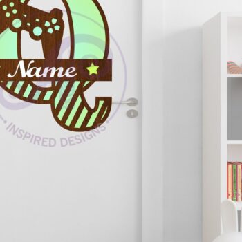 Intra απο ξύλο plywood  Χρώμα wenge 3mm-4mm πάχος - Κεφαλαίο μονόγραμμα παίκτης Γράμμα Q Δίασταση 30x20 cm INTRAFABR-91110358 - Image 2