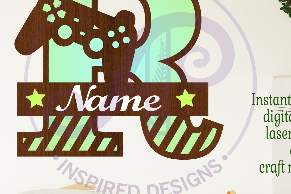 Intra απο ξύλο plywood  Χρώμα wenge 3mm-4mm πάχος - Κεφαλαίο μονόγραμμα παίκτης Γράμμα R Δίασταση 30x20 cm INTRAFABR-125089598