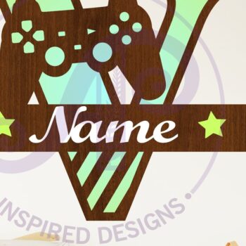 Intra απο ξύλο plywood  Χρώμα wenge 3mm-4mm πάχος - Κεφάλαιο μονόγραμμα παίκτη V Δίασταση 30x20 cm INTRAFABR-122780315 - Image 1