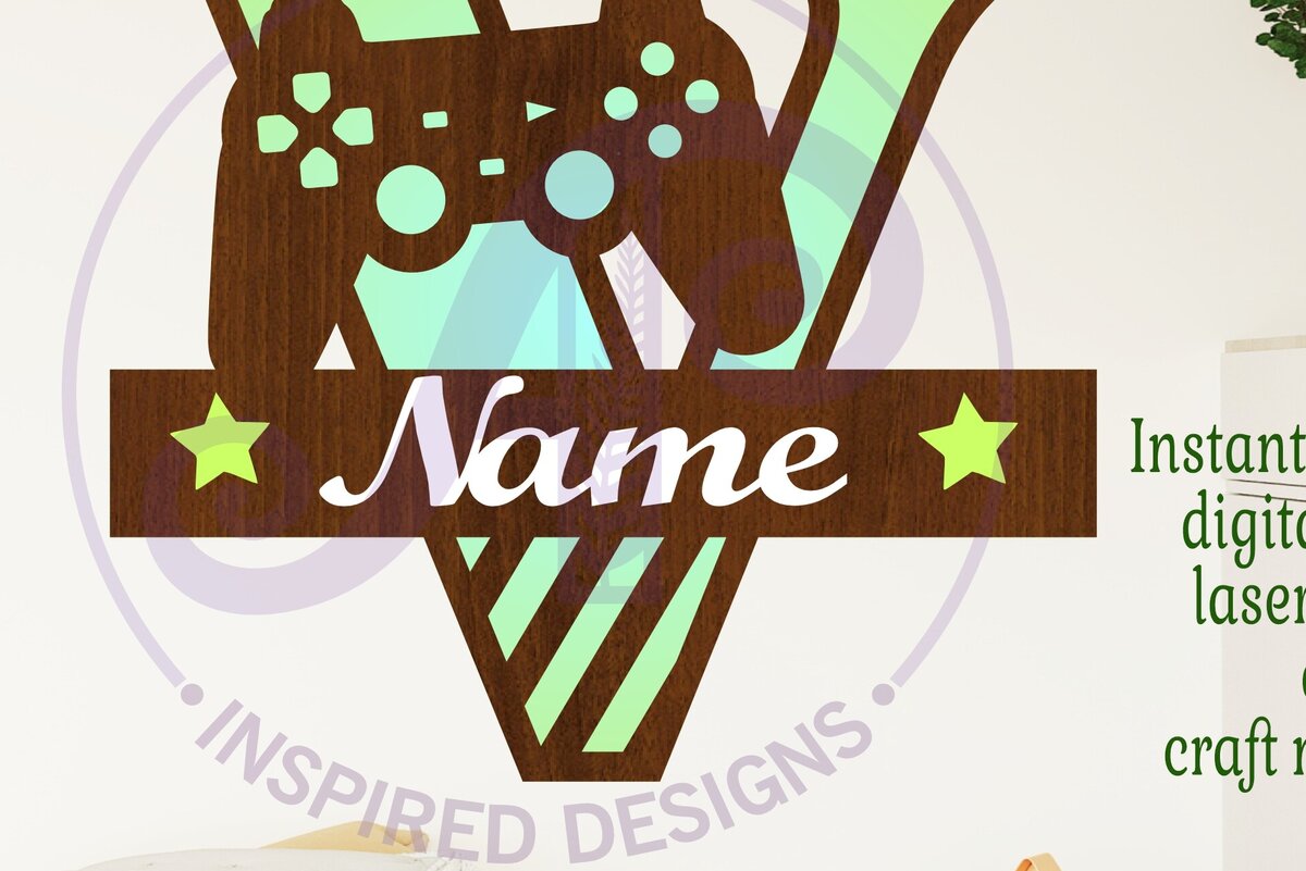 Intra απο ξύλο plywood  Χρώμα wenge 3mm-4mm πάχος - Κεφάλαιο μονόγραμμα παίκτη V Δίασταση 30x20 cm INTRAFABR-122780315