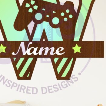 Intra απο ξύλο plywood  Χρώμα wenge 3mm-4mm πάχος - Κεφαλαίο μονόγραμμα παίκτης Γράμμα W Δίασταση 30x20 cm INTRAFABR-124680406 - Image 1