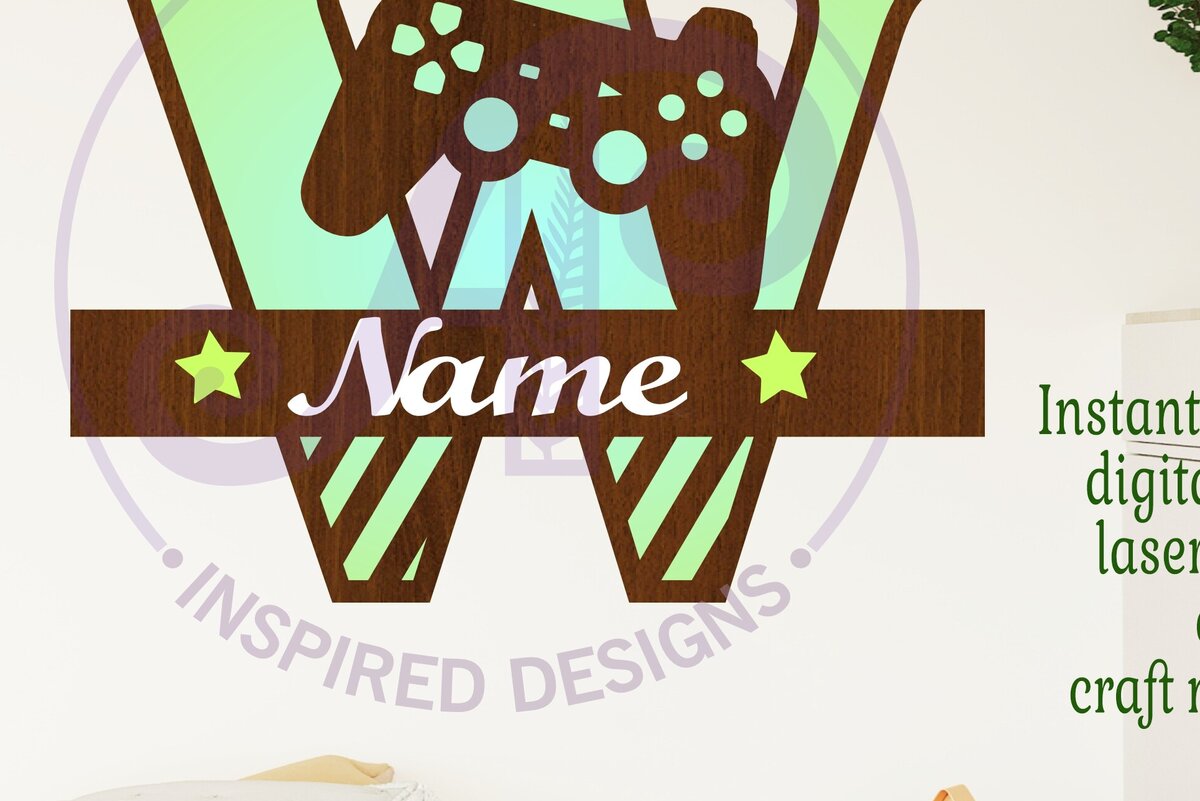 Intra απο ξύλο plywood  Χρώμα wenge 3mm-4mm πάχος - Κεφαλαίο μονόγραμμα παίκτης Γράμμα W Δίασταση 30x20 cm INTRAFABR-124680406