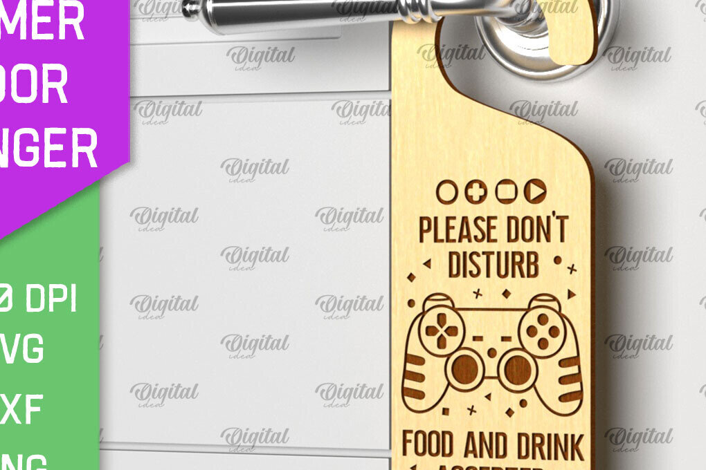 Intra απο ξύλο plywood  Χρώμα wenge 3mm-4mm πάχος - Gamer Door Hanger Laser. Πόμολο πόρτας Δίασταση 30x20 cm INTRAFABR-122123122