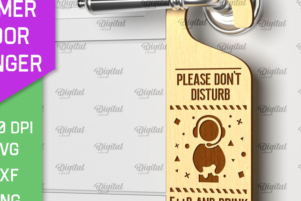 Intra απο ξύλο plywood  Χρώμα wenge 3mm-4mm πάχος - Gamer Door Hanger Laser. Πόμολο πόρτας Δίασταση 30x20 cm INTRAFABR-122057254