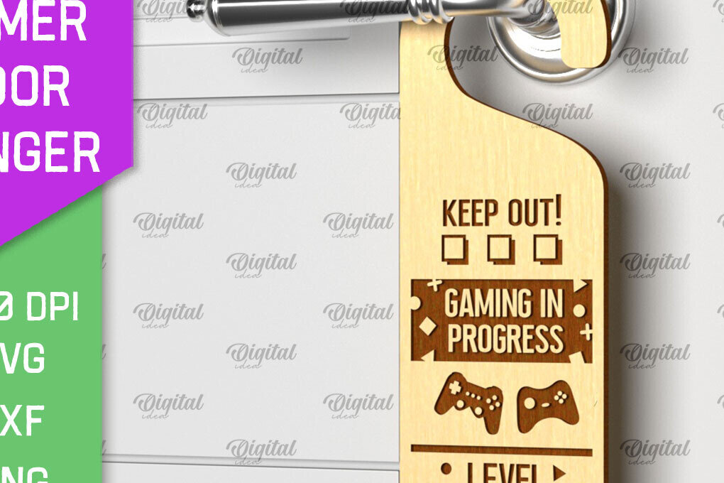 Intra απο ξύλο plywood  Χρώμα wenge 3mm-4mm πάχος - Gamer Door Hanger Laser. Πόμολο πόρτας Δίασταση 30x20 cm INTRAFABR-122123137