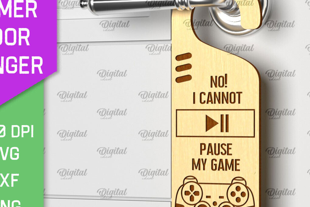 Intra απο ξύλο plywood  Χρώμα wenge 3mm-4mm πάχος - Gamer Door Hanger Laser. Πόμολο πόρτας Δίασταση 30x20 cm INTRAFABR-122123178