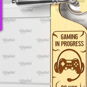 Intra απο ξύλο plywood  Χρώμα wenge 3mm-4mm πάχος - Gamer Door Hanger Laser. Πόμολο πόρτας Δίασταση 30x20 cm INTRAFABR-122123204