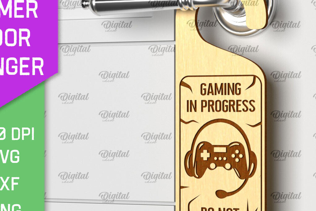Intra απο ξύλο plywood  Χρώμα wenge 3mm-4mm πάχος - Gamer Door Hanger Laser. Πόμολο πόρτας Δίασταση 30x20 cm INTRAFABR-122123204
